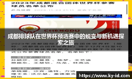 成都排球队在世界杯预选赛中的蜕变与新机遇探索之旅